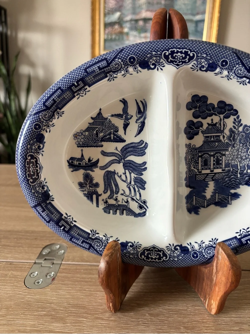 Churchill Blue Willow Divided Porcelain Serving Dish - Blue and White